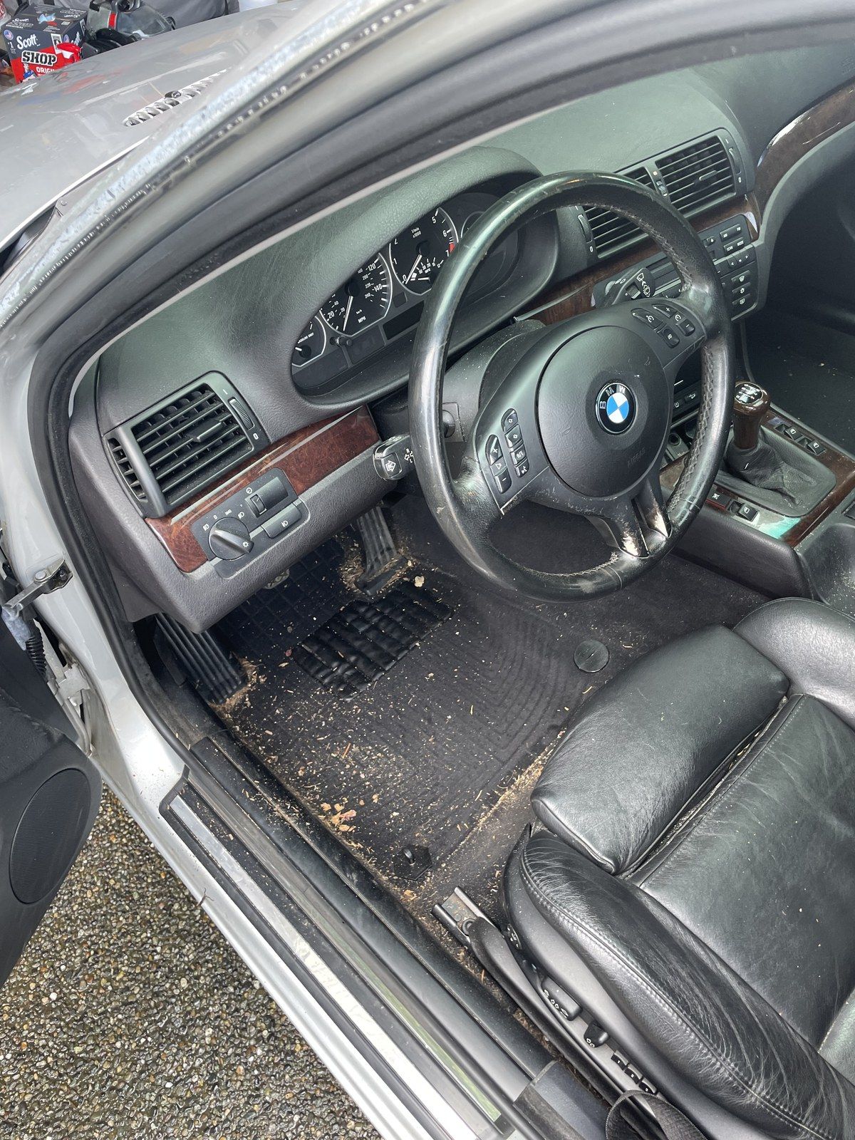 BMW interior, before